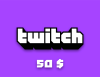 Превью изображения 0: Карта оплаты Twitch 50 USD (USA) [Цифровая версия]